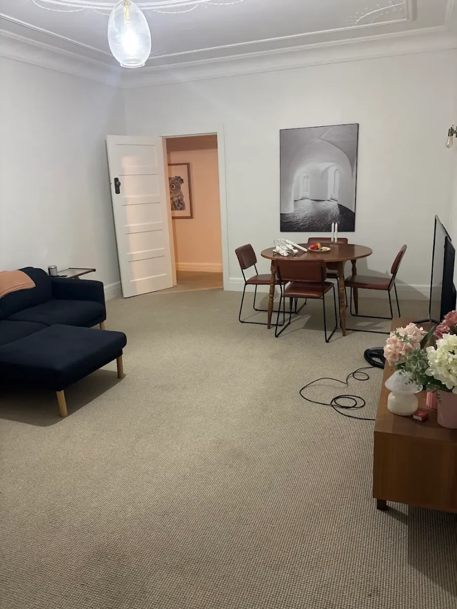 A furnished living room ready for moving day